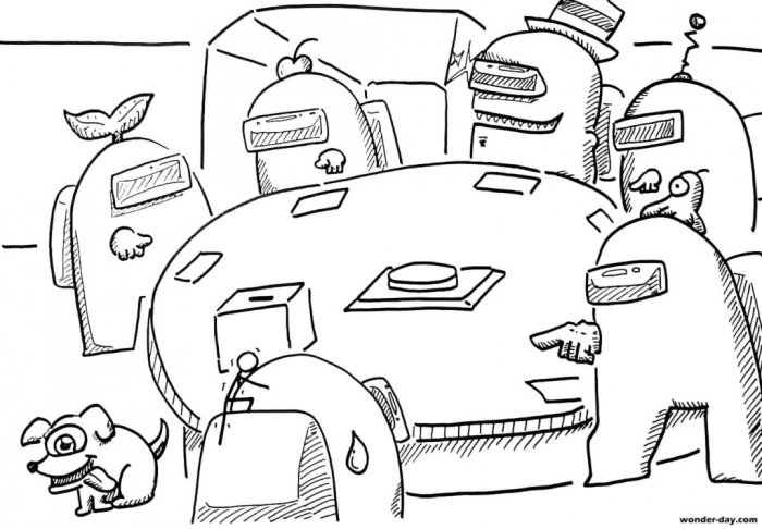 Амонг Ас Картинки Раскраски