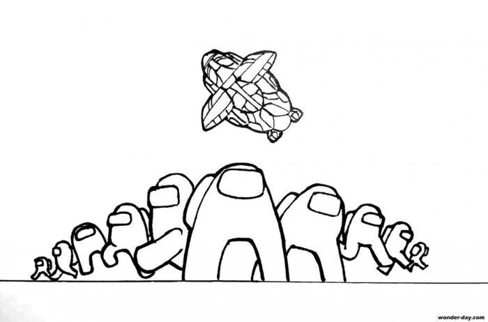 Амонг Ас Черно-белые картинки