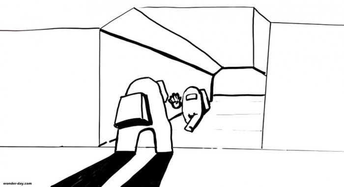 Амонг Ас Черно-белые картинки