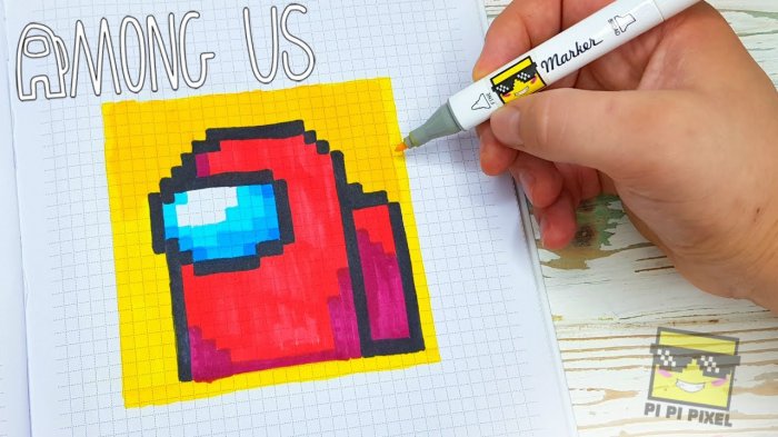 Рисунки по клеточкам Амонг Ас