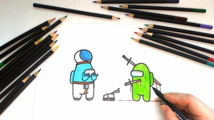 Игра Амонг Ас рисунки для срисовки