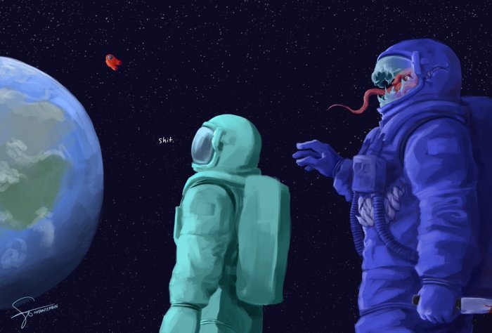 Рисунки Among Us Космонавты